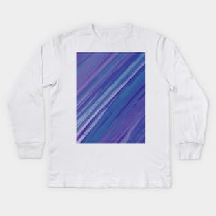 Acrylic brush strokes - purple and blue Kids Long Sleeve T-Shirt